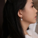 13mm Natural South Sea White Pearls & White Diamond Drop Earrings, 18k Solid White Gold White Earrings, Classic Retro Pearl Earrings Etsy
