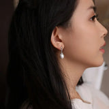 13mm Natural South Sea White Pearls & White Diamond Drop Earrings, 18k Solid White Gold White Earrings, Classic Retro Pearl Earrings Etsy