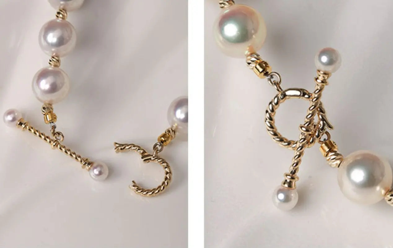 Akoya Pearl Necklace - High Luster Champagne Pearl Strand Etsy