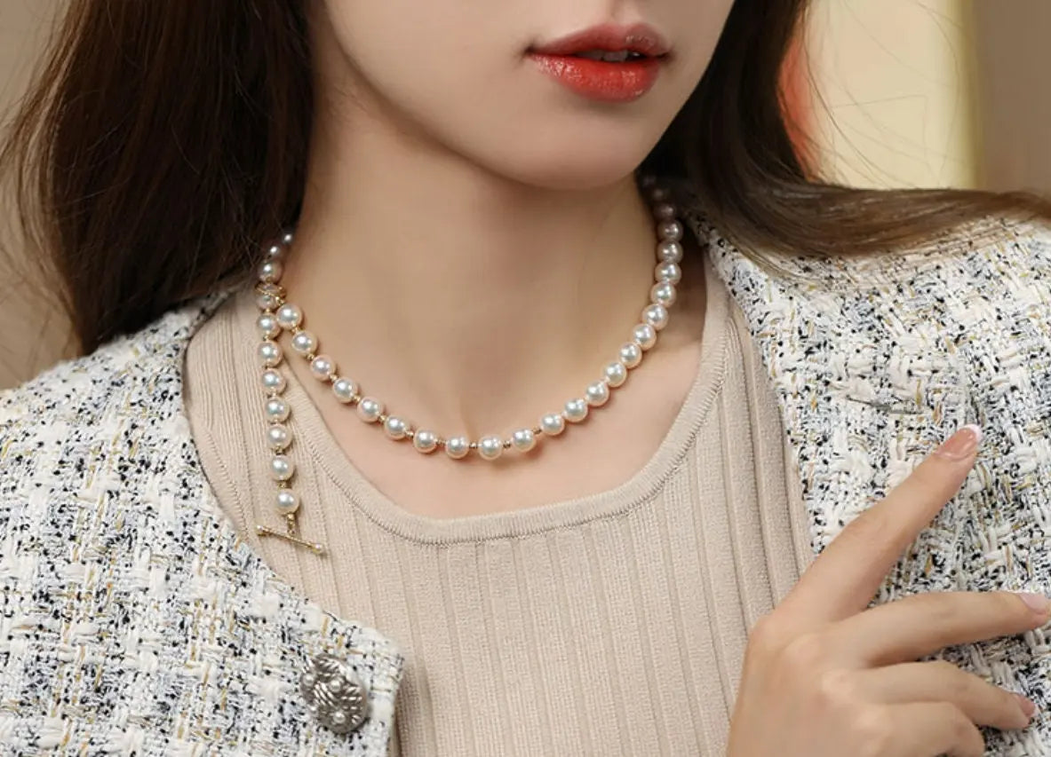 Akoya Pearl Necklace - High Luster Champagne Pearl Strand Etsy