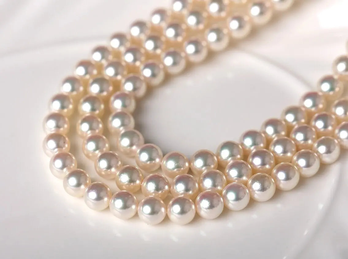 Very Rare Akoya Champagne Pearl Beaded Necklace, Finset Quality Pearl, Super Hight Luster Japan Champagne Color Pearl Etsy