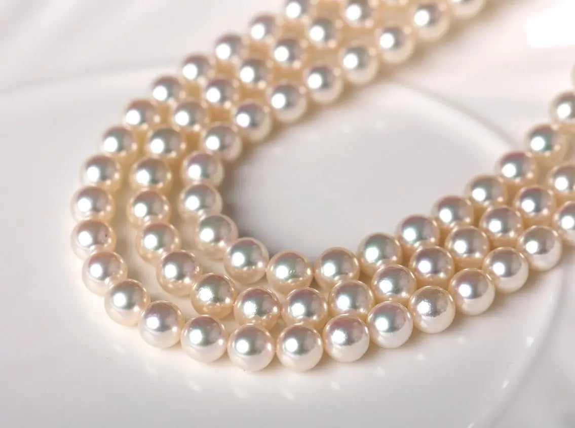Akoya Pearl Necklace - High Luster Champagne Pearl Strand Etsy