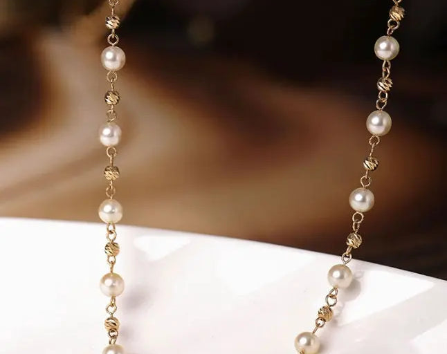 AAA+ Golden Champagne Akoya Pearl Necklace - Cream Pearl Strand Etsy