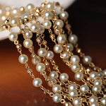 AAA+ Golden Champagne Akoya Pearl Necklace - Cream Pearl Strand Etsy
