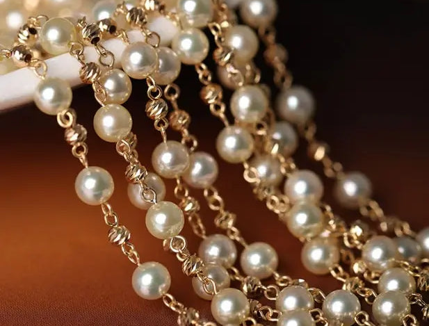 AAA+ Golden Champagne Akoya Pearl Necklace - Cream Pearl Strand Etsy