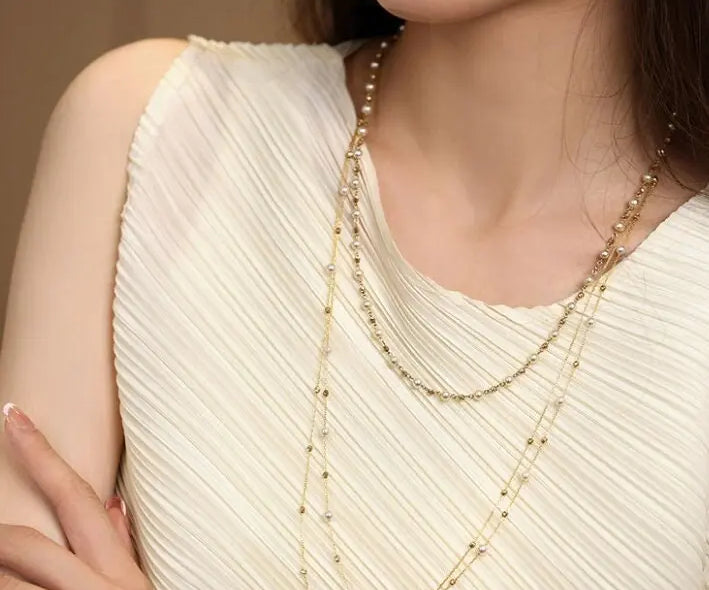 AAA+ Golden Champagne Akoya Pearl Necklace - Cream Pearl Strand Etsy