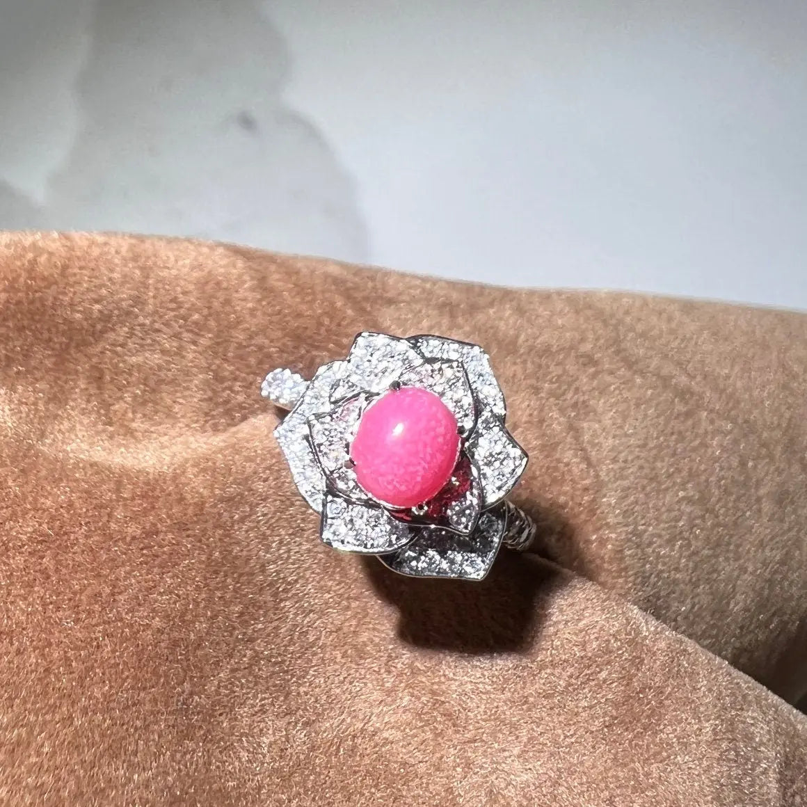 Queen Conch Pearl  Diamond Engagement Ring - 18K White Gold Etsy
