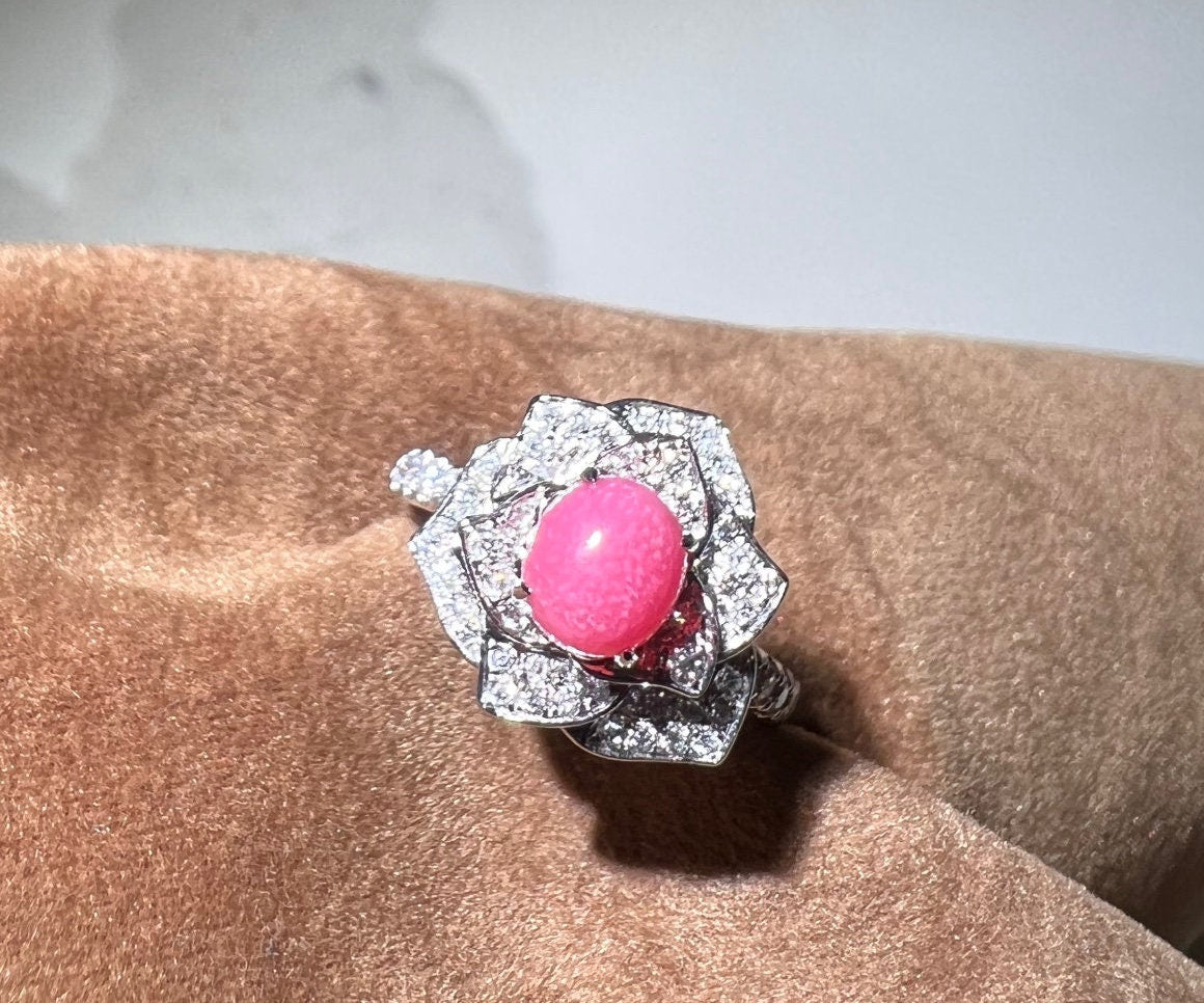 Queen Conch Pearl  Diamond Engagement Ring - 18K White Gold Etsy