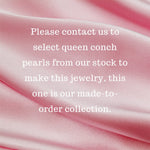 Huge Queen Conch Pearl & Diamond 18k Solid White Gold Ring (Customize) Pearls Strombus Gigas, Natural Queen Conch Pearl, Engagement Ring Etsy