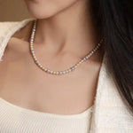 Madama Silver Pearl Akoya Golden Pearls Necklace, S925 Pearls Beaded Necklace, Elegant Seawater Pearls Necklace, Mixed Colors Pearl Necklace Etsy