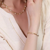 Akoya Champagne Color Pearl Strand Necklace Bracelet - 18K Gold Etsy