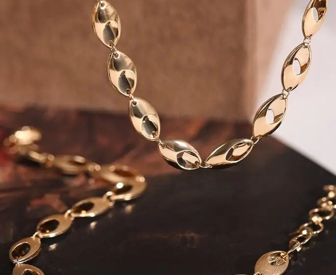 Wheat Shape 18k Solid Gold Bracelets, Both Side Wearing Design, Hollow Out Design Bracelets, Gold Disc Beaded Bracelets Etsy