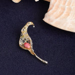 Alocasia 18K Brooch with 2.49Ct Queen Conch Pearl, 18k Solid Yellow Gold Brooch, Natural Queen Conch Pearl, White Sappihre Gold Brooch Etsy