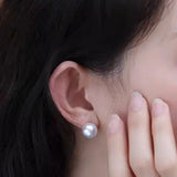 Australia South Sea White Pearl Studs Earrings - 18K White Gold Etsy