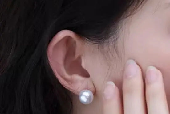 Australia South Sea White Pearl Studs Earrings - 18K White Gold Etsy