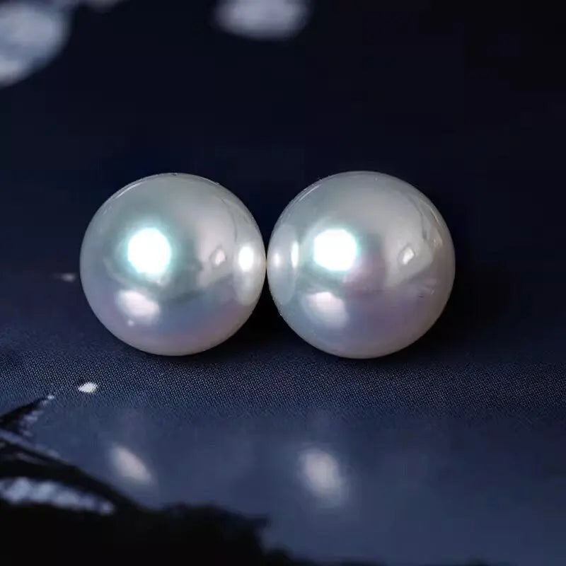 Australia South Sea White Pearl Studs Earrings - 18K White Gold Etsy