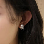 Finest Quality Australian South Sea White Pearl 18k Earrings, Natural White Diamonds 18K Solid White Gold Earrings, Two in one Stud Earrings Etsy