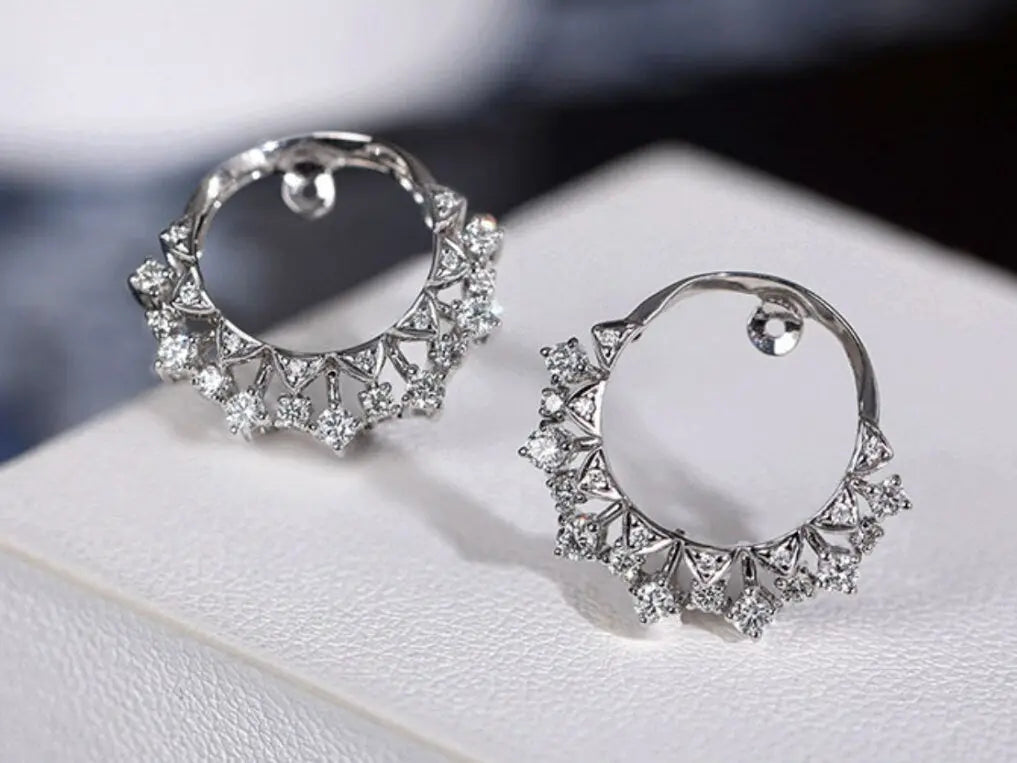 Huge Australian South Sea White Pearl 18k Earrings, Cluster White Diamonds Earrings, 18K Solid White Gold Earrings, Seawater White Pearls Etsy