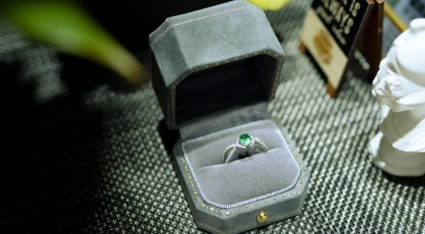 Viridian Velvet Leather Mini Ring Box Double Octagon Ring Box Handmade from Japan Engagement & Wedding Set Elegant Keepsake Box Etsy