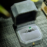 Viridian Velvet Leather Mini Ring Box Double Octagon Ring Box Handmade from Japan Engagement & Wedding Set Elegant Keepsake Box - LaCorserArtJewelry