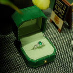 Viridian Velvet Leather Mini Ring Box Double Octagon Ring Box Handmade from Japan Engagement & Wedding Set Elegant Keepsake Box - LaCorserArtJewelry