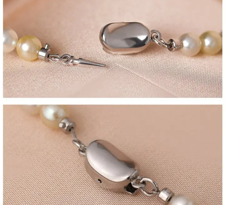 Madama Silver Pearl Akoya Golden Pearls Necklace, S925 Pearls Beaded Necklace, Elegant Seawater Pearls Necklace, Mixed Colors Pearl Necklace Etsy