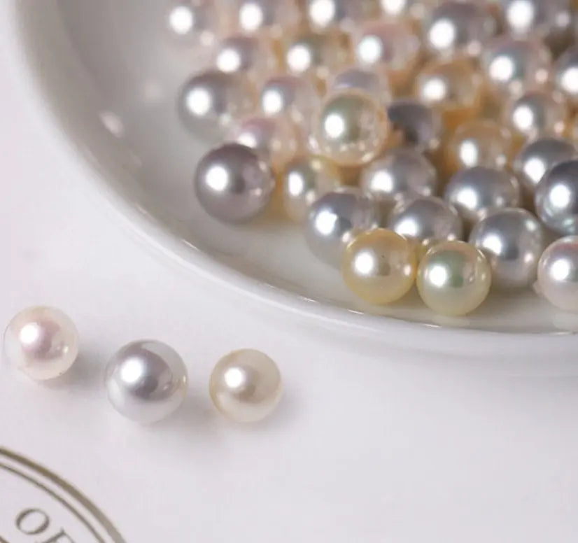 Madama Silver Pearl Akoya Golden Pearls Necklace, S925 Pearls Beaded Necklace, Elegant Seawater Pearls Necklace, Mixed Colors Pearl Necklace Etsy