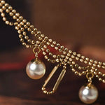Pure 18K Gold Lace Necklace Set with Japan Akoya Pearl Etsy