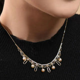 Pure 18K Gold Lace Necklace Set with Japan Akoya Pearl Etsy