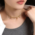 Pure 18K Gold Lace Necklace Set with Japan Akoya Pearl Etsy