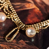 Pure 18K Gold Lace Necklace Set with Japan Akoya Pearl Etsy