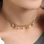 Pure 18K Gold Lace Necklace Set with Japan Akoya Pearl Etsy