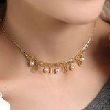 Pure 18K Gold Lace Necklace Set with Japan Akoya Pearl Etsy