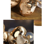 18K Gold Ball Earrings - Hand Carved Brush Finish Jewelry Etsy