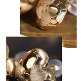 18K Gold Ball Earrings - Hand Carved Brush Finish Jewelry Etsy