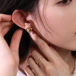 18K Gold Ball Earrings - Hand Carved Brush Finish Jewelry Etsy