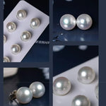 Australia South Sea White Pearl Studs Earrings - 18K White Gold Etsy