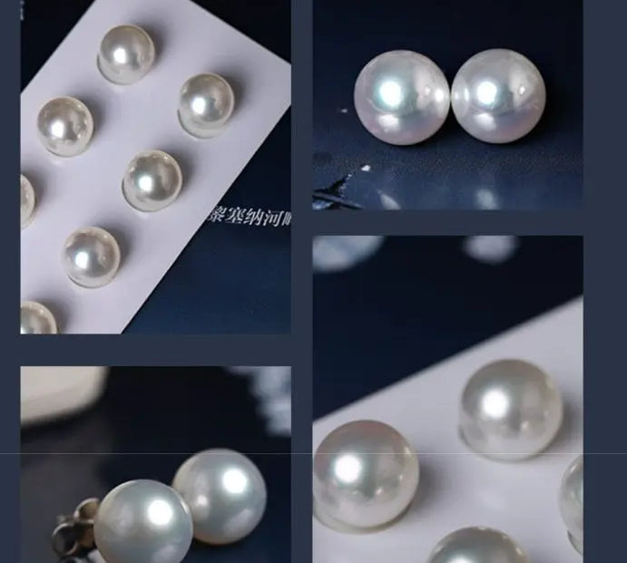 Australia South Sea White Pearl Studs Earrings - 18K White Gold Etsy