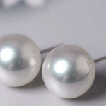 Australia South Sea White Pearl Studs Earrings - 18K White Gold Etsy
