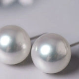 Australia South Sea White Pearl Studs Earrings - 18K White Gold Etsy