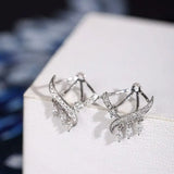 Finest Quality Australian South Sea White Pearl 18k Earrings, Natural White Diamonds 18K Solid White Gold Earrings, Two in one Stud Earrings Etsy