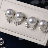 Finest Quality Australian South Sea White Pearl 18k Earrings, Natural White Diamonds 18K Solid White Gold Earrings, Two in one Stud Earrings Etsy