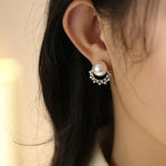 Huge Australian South Sea White Pearl 18k Earrings, Cluster White Diamonds Earrings, 18K Solid White Gold Earrings, Seawater White Pearls Etsy