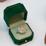 Viridian Velvet Leather Mini Ring Box Double Octagon Ring Box Handmade from Japan Engagement & Wedding Set Elegant Keepsake Box - LaCorserArtJewelry