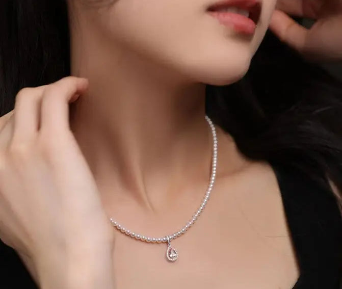 Sakura Pink Morganite Aquamarine Necklace with Natural Diamonds 18K Solid White Gold Necklace Wedding Diamonds Necklace Blue Pink Gemstone Etsy