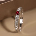 Platinum 950 Natural Ruby & Diamonds, Red Gemstone Ring, Natural Ruby Diamonds Ring, Victorian Retro Style Ring - LaCorserArtJewelry