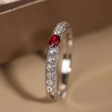 Platinum 950 Natural Ruby & Diamonds, Red Gemstone Ring, Natural Ruby Diamonds Ring, Victorian Retro Style Ring - LaCorserArtJewelry