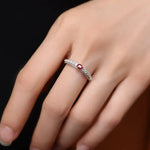 Platinum 950 Natural Ruby & Diamonds, Red Gemstone Ring, Natural Ruby Diamonds Ring, Victorian Retro Style Ring - LaCorserArtJewelry