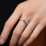 Platinum 950 Natural Ruby & Diamonds, Red Gemstone Ring, Natural Ruby Diamonds Ring, Victorian Retro Style Ring - LaCorserArtJewelry