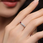Platinum 950 Natural Ruby & Diamonds, Red Gemstone Ring, Natural Ruby Diamonds Ring, Victorian Retro Style Ring - LaCorserArtJewelry